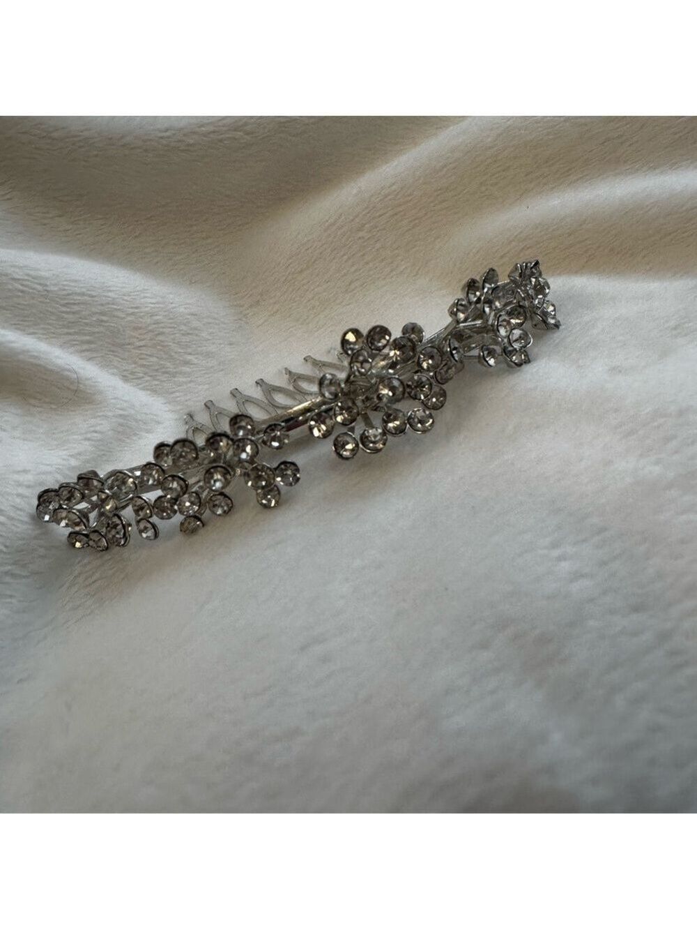 Silver Rhinestone Hair Comb Event Accessory - Picture 6 of 7